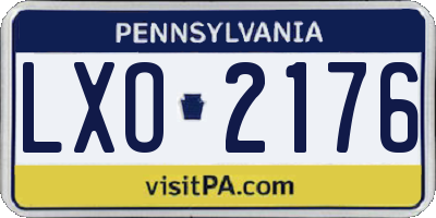 PA license plate LXO2176