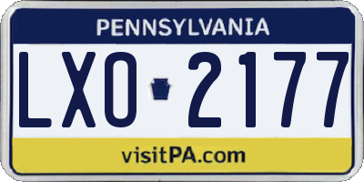 PA license plate LXO2177