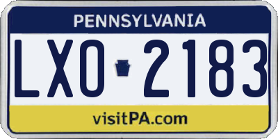 PA license plate LXO2183