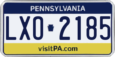 PA license plate LXO2185