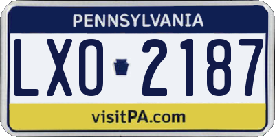 PA license plate LXO2187