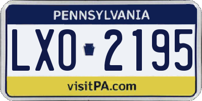 PA license plate LXO2195