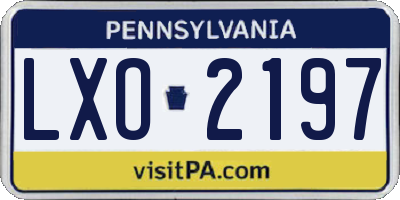 PA license plate LXO2197