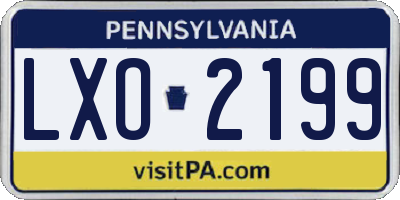PA license plate LXO2199
