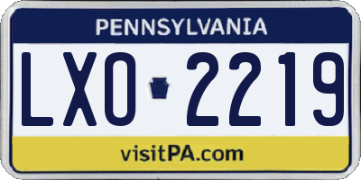 PA license plate LXO2219