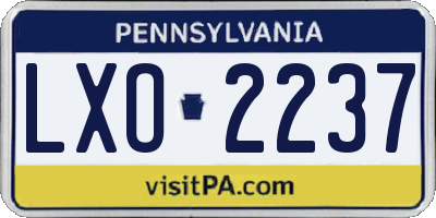 PA license plate LXO2237