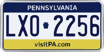 PA license plate LXO2256