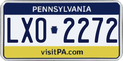 PA license plate LXO2272