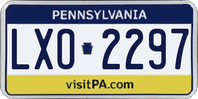 PA license plate LXO2297