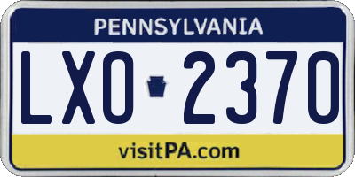 PA license plate LXO2370