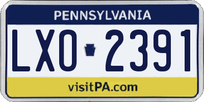 PA license plate LXO2391