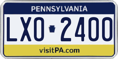 PA license plate LXO2400