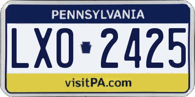 PA license plate LXO2425