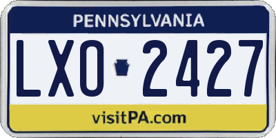 PA license plate LXO2427