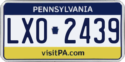 PA license plate LXO2439