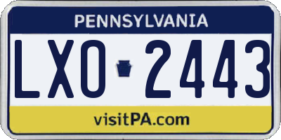 PA license plate LXO2443