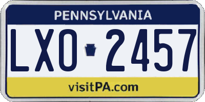 PA license plate LXO2457