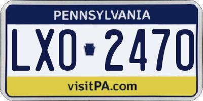 PA license plate LXO2470