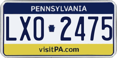 PA license plate LXO2475