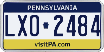 PA license plate LXO2484
