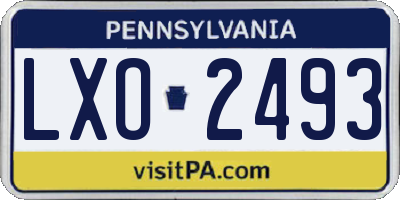 PA license plate LXO2493