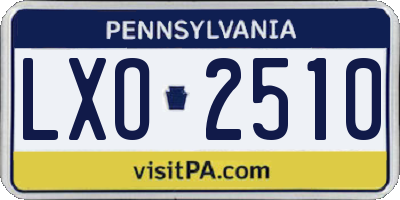 PA license plate LXO2510