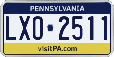 PA license plate LXO2511