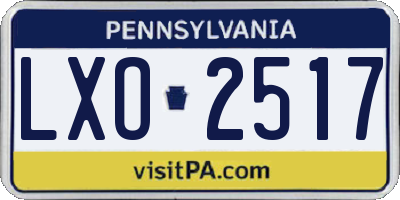 PA license plate LXO2517