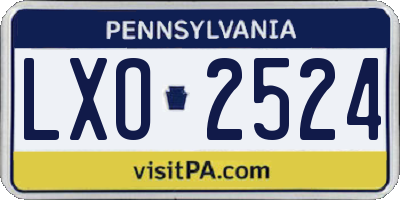 PA license plate LXO2524