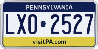 PA license plate LXO2527