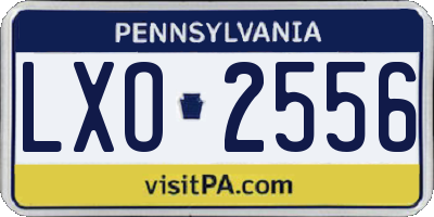 PA license plate LXO2556