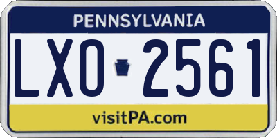 PA license plate LXO2561