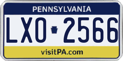 PA license plate LXO2566