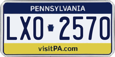 PA license plate LXO2570