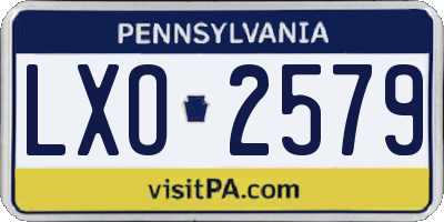 PA license plate LXO2579