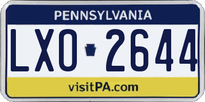 PA license plate LXO2644