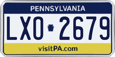 PA license plate LXO2679