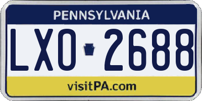 PA license plate LXO2688