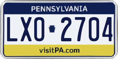 PA license plate LXO2704