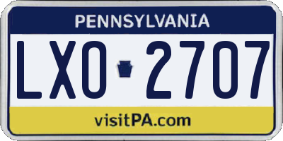 PA license plate LXO2707