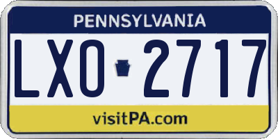 PA license plate LXO2717