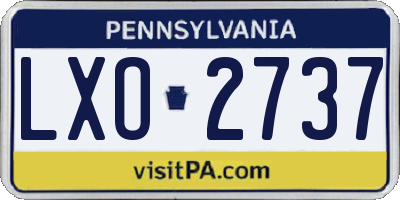 PA license plate LXO2737