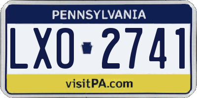 PA license plate LXO2741