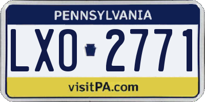 PA license plate LXO2771