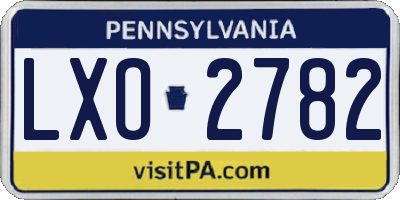 PA license plate LXO2782
