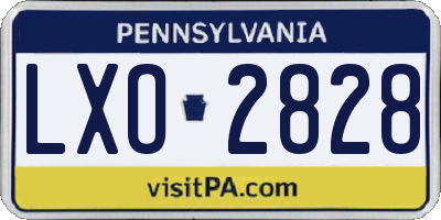PA license plate LXO2828