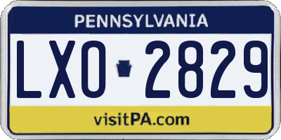 PA license plate LXO2829