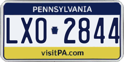 PA license plate LXO2844
