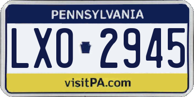 PA license plate LXO2945