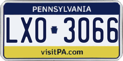 PA license plate LXO3066